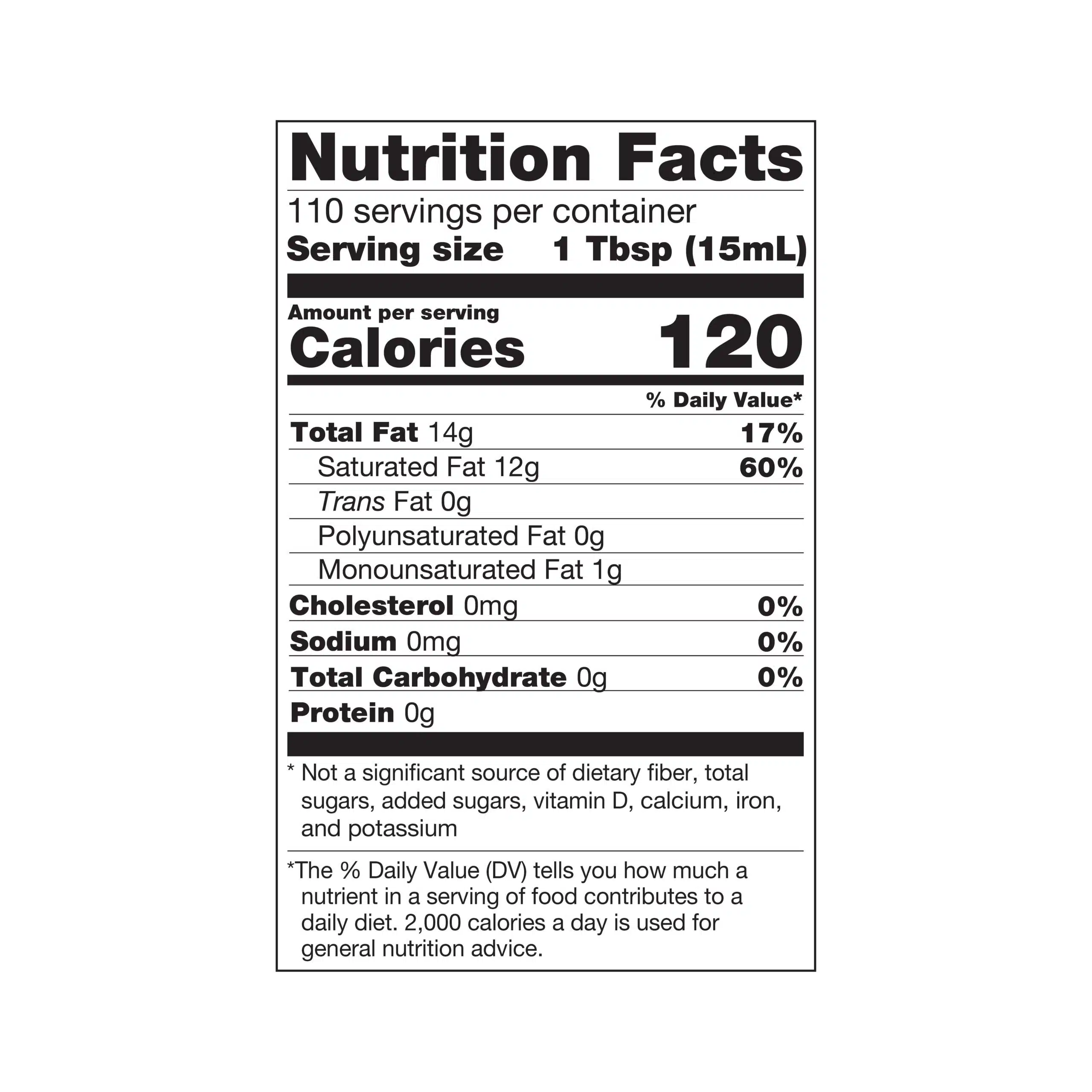 ficha nutricional aceite de coco orgánico Better Body Foods