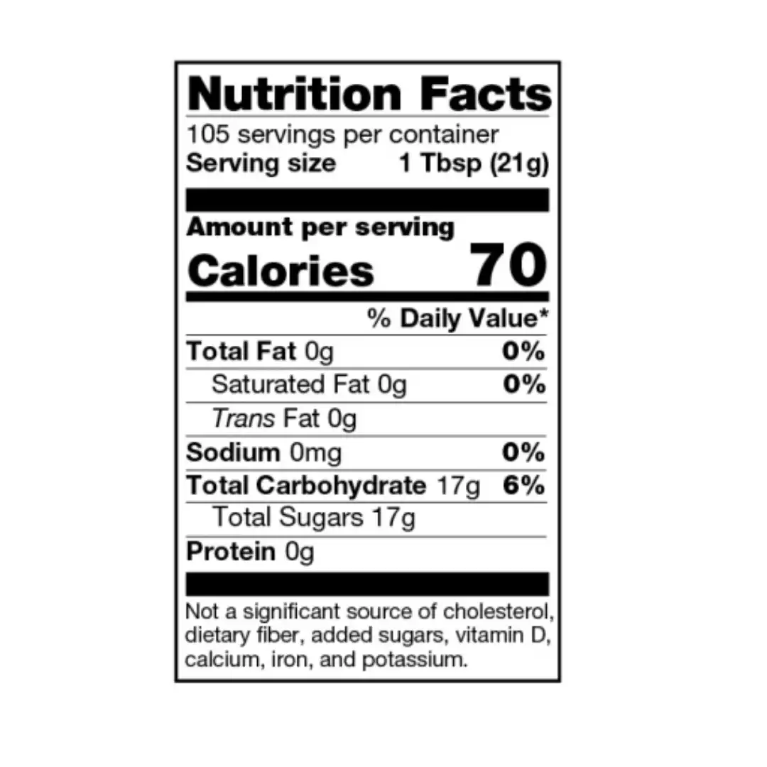 ficha nutricional nectar de agave better body foods