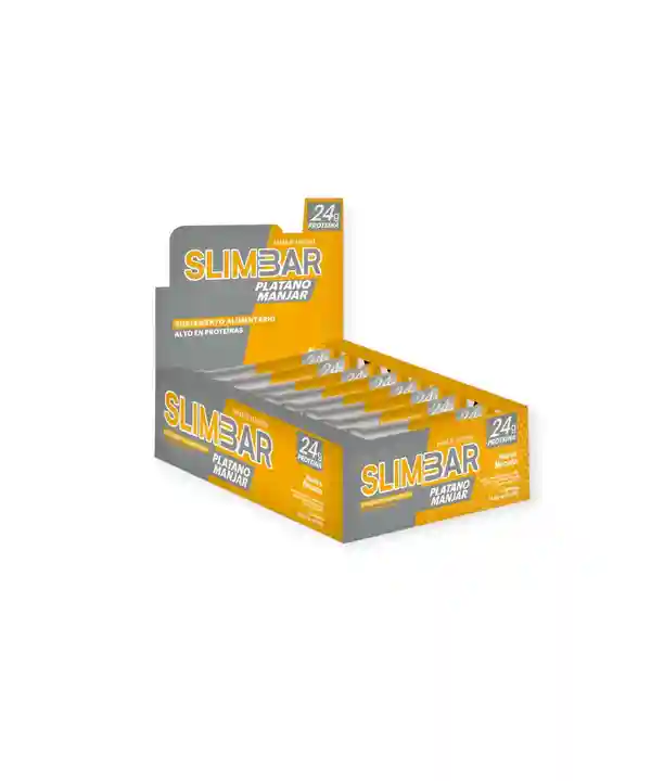 Caja 12 Barritas de Proteína Slimbar 60g_ Platano Manjar