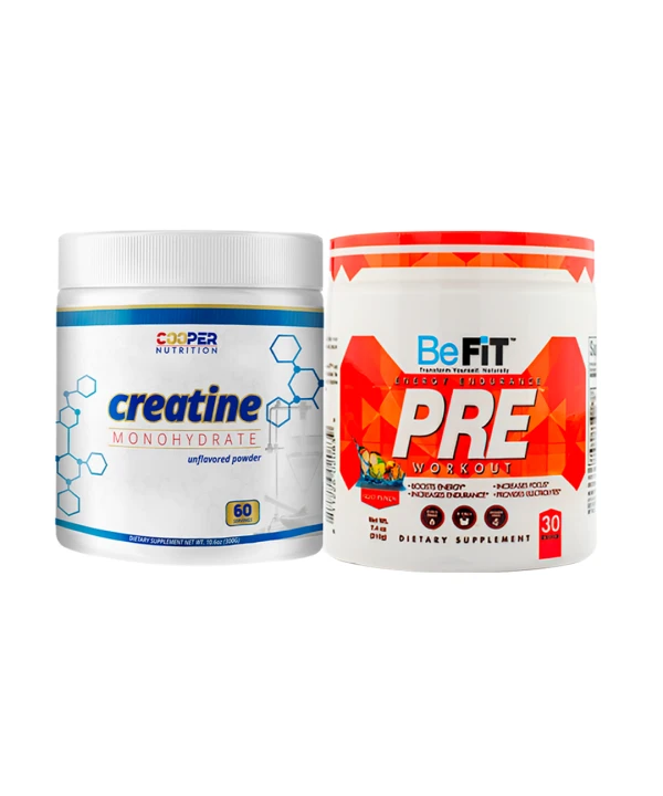 Creatina Cooper Nutrition 300g + Pre entreno Befit