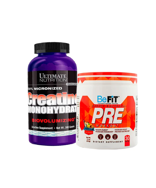 Creatina Ultimate Nutrition 300g + Pre entreno Befit