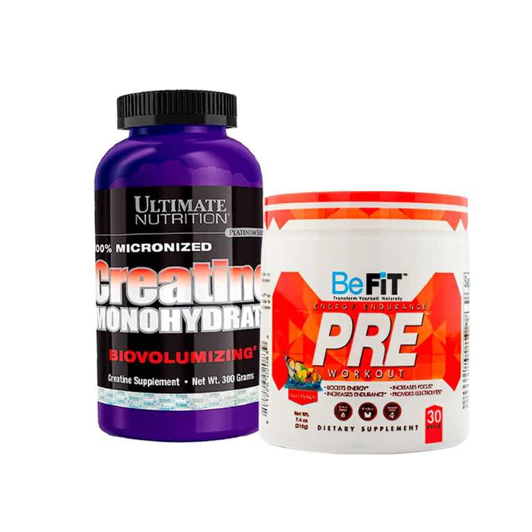 Creatina Ultimate Nutrition 300g + Pre entreno Befit