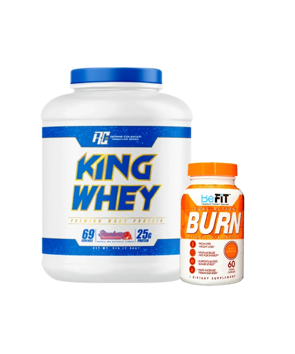 Pack Proteína King Whey RC 5lb+ Burn Befit
